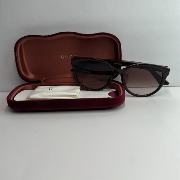 GUCCI GG0636sk 003 WOMENS CAT EYE BROWN BROWN BROWN FASHION DESIGNER EYEWEAR - Picture 3 of 14